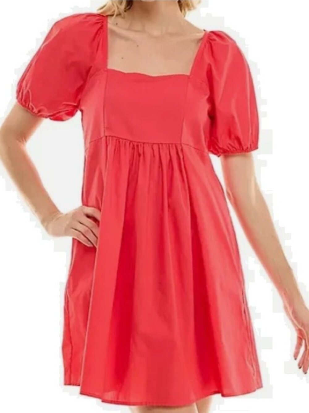 👛👠Draper James Hot Pink Square Neck Puff Sleeve Dress M